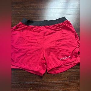 youngla mesh compression shorts mens small color red gym shorts